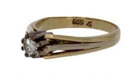 14 karaats gouden solitair ring met diamant 0,18ct