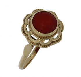 Boven aanzicht gouden dames ring