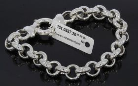 Nieuwe zilveren jasseron schakel dames armband robuuste schakel 10mm