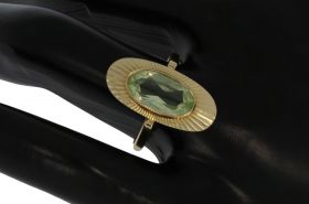 14k gouden retro dames ring lichtgroene spinel