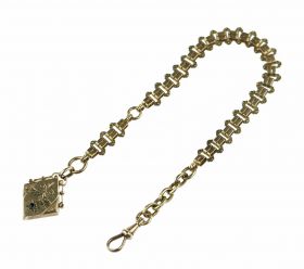 14 karaats rosegouden chatelaine / zakhorloge ketting Art Deco periode 