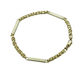 14 karaats bicolor gouden koningsschakel armband