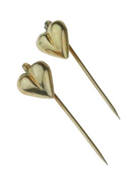 Antiek set 14 karaats gouden mutsenspelden 