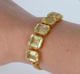 Groene spinel 20 karaats hooggehalte gouden armband handgemaakt sieraad 