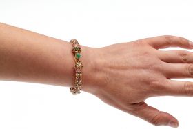 Robijnen smaragd exclusieve 14k gouden slaven armband bangle blisterparels India