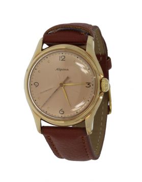 14 karaats gouden Vintage heren horloge merk Alpina