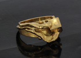 14k gouden Vrijmetselaars ring Anneke Schat 1984