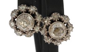Antieke 14k gouden en zilveren roosdiamanten antiek set handgemaakte dames oorbellen stekers