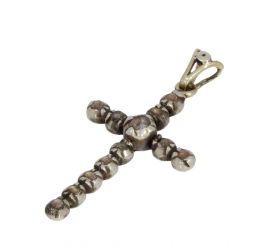 Kruis ketting hanger roos diamanten 14k goud zilver unisex
