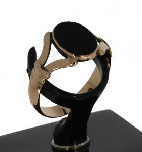 19e eeuwse antieke gouden heren zegel ring onyx bewerkt