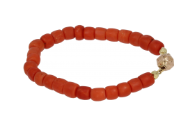Bloedkoralen armband antieke 14 karaats gouden sluiting