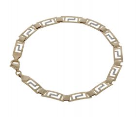 14 karaats bicolor gouden armband opengewerkt schakel motief