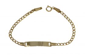 14 karaats gouden kinder plaatarmbandje - 13,5cm