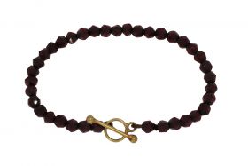Antiek granaten kinderarmband met 14k gouden kapittel slot