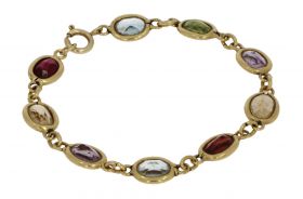18 karaats gouden kinderarmband met kleurstenen
