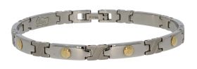 Ryry edelstalen armband met 18 karaats goud