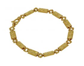22 karaats gouden armband met fraai bewerkte schakels
