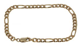 14 karaats gouden unisex figaro schakel armband - 20cm -
