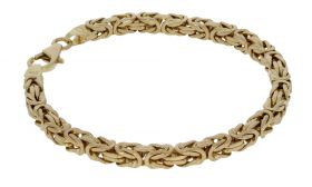 14 karaats gouden Byzantijnse koningsschakel armband -20,5cm-