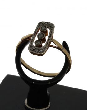 14k gouden antieke roosdiamanten dames ring verfijnd sieraad