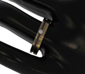 Titanium dames ring met briljant geslepen diamant 0,05ct gouden bewerking