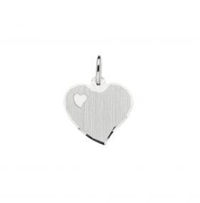 Zilveren graveerplaatje 15x15mm - hart -