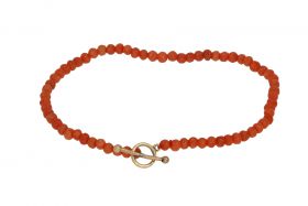 Bloedkoraal antieke armband 14k gouden kapittel slot