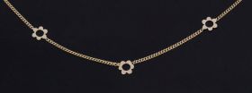 Gourmet schakel 14k gouden ketting met bloemvormige schakels