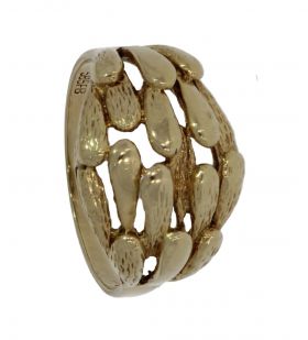 14 karaats gouden Vintage ring met bolvormige ringkop 