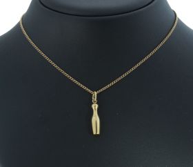 14 karaats gouden bowling ketting hanger kegel
