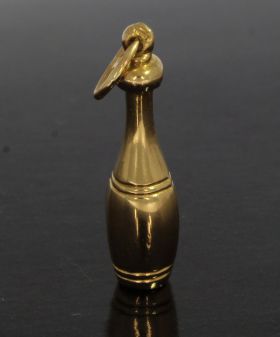 14 karaats gouden ketting hanger bowling kegel