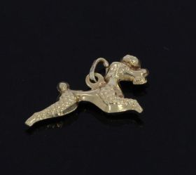 Gouden hanger van poedel ( springend )