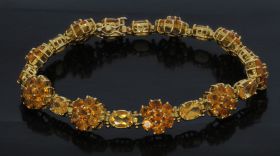 Exclusieve 18 karaats gouden armband met Citrien bloemvormig rozet