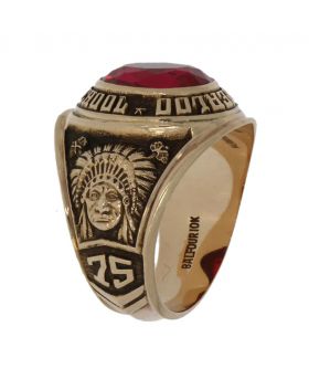 Gouden Vintage Waterloo college school ring 1975