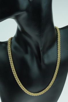 Massieve 14 karaats gouden koordschakel ketting 85cm