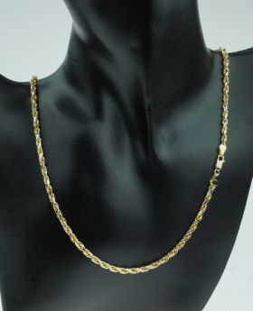 14 karaats bicolor gouden koordschakel ketting -nieuwstaat-