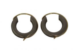 Wokkel titanium creolen oorbellen met 14 karaats gouden haken