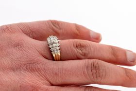 Diamanten luxe 14 karaats gouden ring 21 briljanten