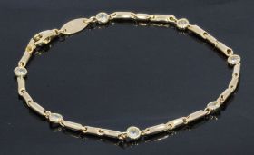 Design 14 karaats gouden dames armband zirkonia