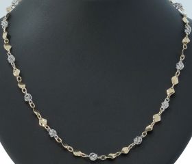 Design collier waaiervormig 14k goud zirkonia schakels