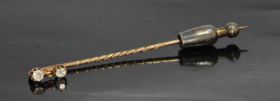 Oudslijpsel diamanten pampel 14 karaats gouden speld broche