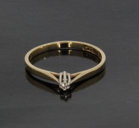 Diamant solitair 0,03ct 14k gouden dames ring