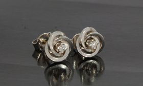 Oorbellen vintage dames stekers witgoud