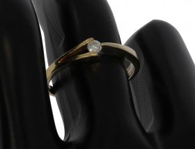 Bicolor 14k gouden Vintage klassieke solitair diamant dames ring