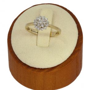 19 diamanten 14 karaats gouden rozet dames ring briljant