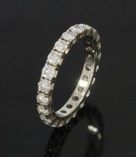 Alliance ring 22 diamanten 2,20ct 14k wit gouden juweel