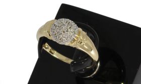 Design 14k gouden dames ring met 15 diamanten pave gezet