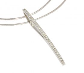 Staafhanger design 18k witgoud 34 briljant geslepen diamanten