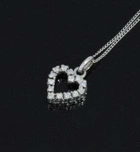 Hart hanger goud 14 diamanten aan gourmet 14k gouden schakel ketting