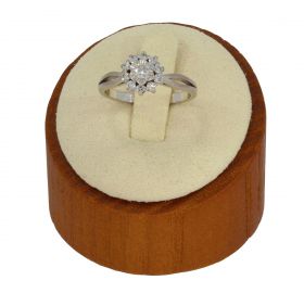 Entourage ring 11 diamanten 14k wit goud rozet briljant